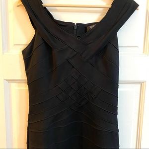 Tadashi Collection black woven look dress
